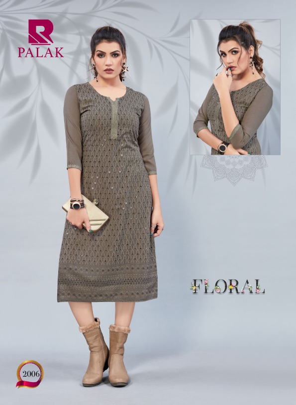 Raashi Palak Rayon Designer Exclusive Kurti Collection